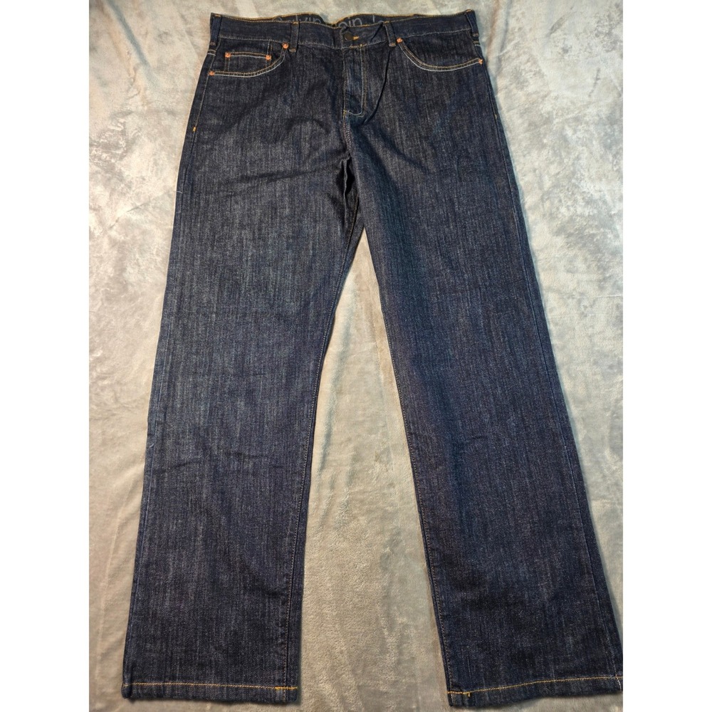 Calvin Klein Jeans Straight Leg Mens 38x32 (38x31) Dark Wash Denim Indigo